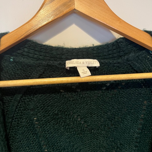 Chelsea & Violet Duster Cardigan Forest Green Size Small - Picture 5 of 5